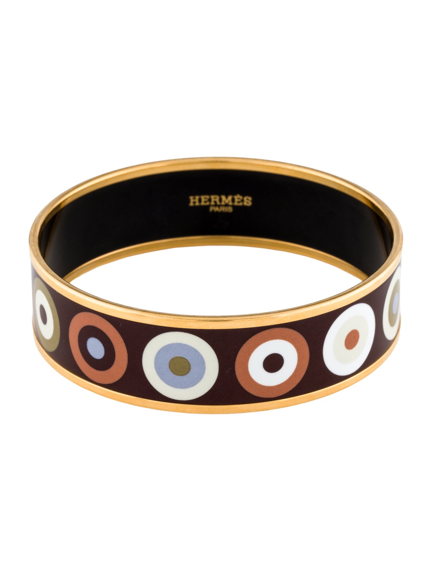 Hermès Enamel Wide Bangle Bracelet